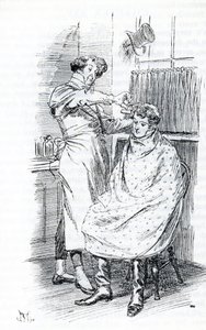 "Franz Churchill a cortar o seu cabelo" de Hugh Thomson