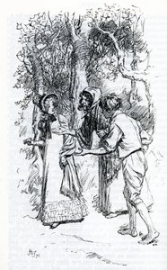 "Harriet, atacada por ciganos" (ilustração) de Hugh Thomson