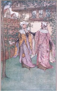 Heres o irmão gêmeo da tua carta, ilustração de The Merry Wives of Windsor, 1910 de Hugh Thomson