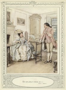Ilustração para Goldsmith&39;s Stoops to Conquer de Hugh Thomson