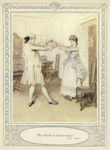 Ilustração para Goldsmith&39;s Stoops to Conquer de Hugh Thomson