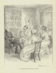 Ilustração para Janets Arrependimento por George Eliot de Hugh Thomson