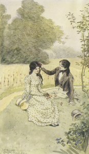 Ilustração para Janets Arrependimento por George Eliot de Hugh Thomson