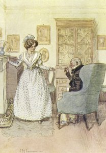 Ilustração para Janets Arrependimento por George Eliot de Hugh Thomson