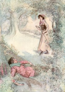 Ilustração para Shakespeares como você gosta de Hugh Thomson