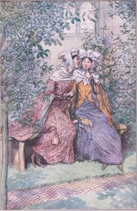 Vamos consultar juntos contra este cavaleiro gorduroso, ilustração de The Merry Wives of Windsor, 1910 de Hugh Thomson