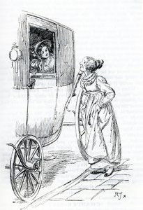 "Miss Bates e Emma" (ilustração) de Hugh Thomson