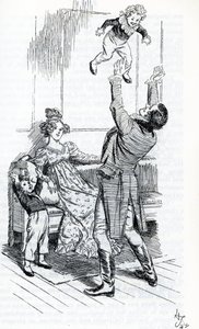 "Sr. Knightley a brincar com os seus filhos" de Hugh Thomson