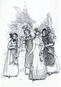 "Mrs. Cole, Mrs. Perry e Mrs. Elton" - (ilustração) de Hugh Thomson
