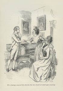 A Sra. Jennings assegurou-lhe diretamente que ela não deveria estar em cerimônia, 1896 de Hugh Thomson
