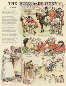 Série de ilustrações representando a caça Hollydale