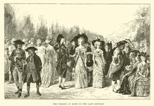 O Desfile em Bath no século passado (gravura) de Hugh Thomson