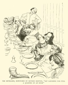 The Revellers, Bewitched by Mother Shipton, "Sat Laughing for Full a Quarter of an Quarter of an Hour" (gravura) de Hugh Thomson