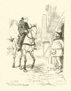 A chegada de John Lydgate (litho) de Hugh Thomson