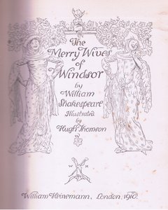 Design de página de título, ilustração de The Merry Wives of Windsor, 1910 de Hugh Thomson