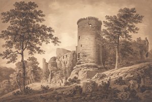 Ruínas do Castelo (caneta e tinta com lavagem no papel)