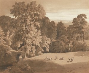 Parkland at Minto House (caneta e tinta e lavagem)