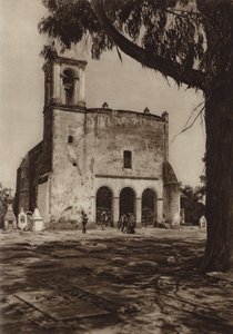 México: Amecameca, Capela "Guadalupe" no Monte Sagrado (fotografia a preto e branco)