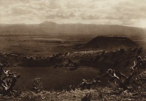 México: La Caldera, vulcões extintos nos arredores da capital do México (fotografia a preto e branco) de Hugo Brehme