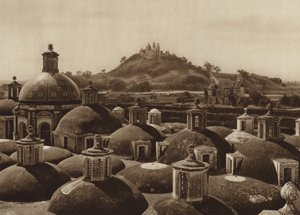 Mexico: Piramide de Cholula (b/w photo) de Hugo Brehme