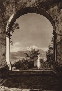 México: Popocatepetl, visto de Sacro Monte (fotografia a preto e branco) de Hugo Brehme