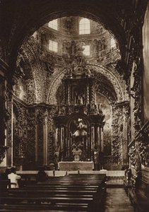 México: Puebla, Capela da Igreja de São Domingos (fotografia a preto e branco) de Hugo Brehme