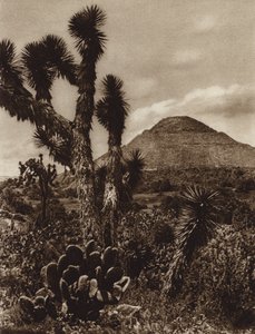 México: San Juan Teotihuacan, Pirâmide da Lua (fotografia a preto e branco)