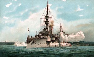 S.M. Encouraçado costeiro Odin em saudação de Hugo Graf