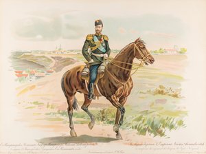 Retrato equestre de Nicolau II da Rússia de Hugo Karlovich Bakmanson