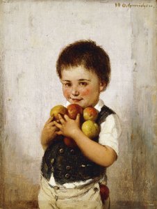 Maçãs roubadas (óleo no painel) de Hugo Oehmichen