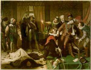 Assassinato de Henrique III (1551-1589) por Jacques Clement (1567-1589), religioso dominicano adepto da Liga Católica, em 1º de agosto