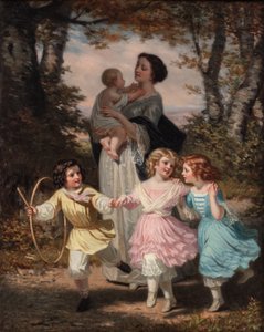 Mãe e filhos, c.1840-80 (óleo sobre tela)