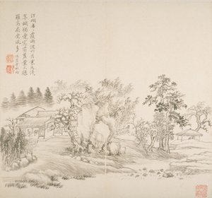 Álbum After Old Masters And Poems (álbum (10 folhas), tinta sobre papel) de Hui Wang