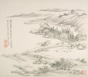 Álbum After Old Masters And Poems (álbum (10 folhas), tinta sobre papel) de Hui Wang