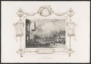 Procissão de uma impressora de livros de trabalho, 1836
Procissão de uma impressora de livros de trabalho / 15 de Junho de 1836 (título sobre o objecto)
Placas da celebração do segundo centenário da Universidade de Utrecht, 1836 (título da série)