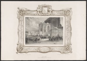 Procissão desde a Câmara Municipal até ao Edifício da Academia, 1836
Procissão da Câmara Municipal até ao Edifício da Academia (título sobre o objecto)
Placas da celebração do segundo centenário da Universidade de Utrecht, 1836 (título da série) de Huib van Hove Bz