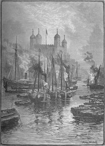 Vista da torre da ponte de Londres, 1890