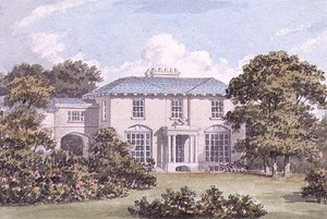 Desenho para a Frente Norte de uma Casa em Clapham Common para William Holme (aguarela) (par de 85987) de Humphry Repton