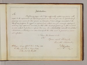 Página de &39;Red Books&39;, para &39;Mogenhanger em Bedfordshire, uma residência de Godfrey Thornton Esq.&39; de Humphry Repton
