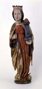 Santa Bárbara, de Kassa, 1450-60 (madeira pintada) de Hungarian School