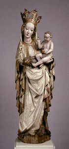 A Virgem e o Menino da Igreja de São Filipe e São Tiago em Toporc, c.1420 (madeira pintada e dourada) de Hungarian School