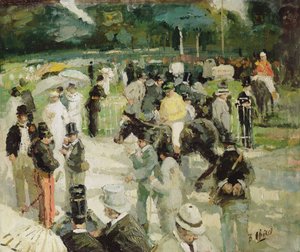 Corrida em Longchamp (óleo sobre tela) de Hurst Balmford