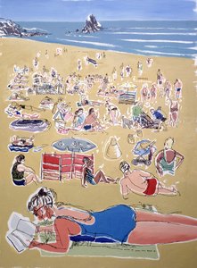 Banhistas, Broadhaven Beach, Dyfed, 1995 (óleo sobre tinta a bordo)