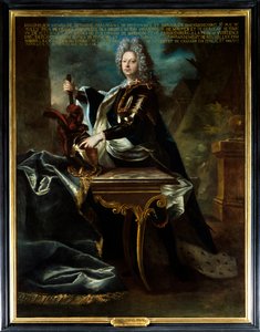 Retrato de Maximiliano Henrique VI de Betune, Quinto Duque de Sully (1669-1729). Pintura atribuída a Hyacinthe Rigaud (1659-1743). Óleo sobre tela. Menção obrigatória: Sully sur Loire, Chateau de Sully - Retrato de Maximiliano Henrique VI de Bethune, quint de Hyacinthe (attr. to) Rigaud