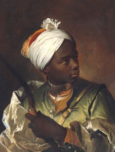 Retrato de um homem negro segurando um arco, c.1697 (óleo sobre tela) de Hyacinthe Francois Rigaud