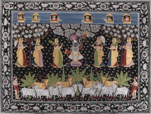 Krishna, as Gopis e as vacas