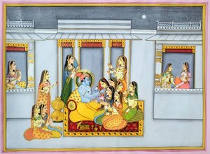 Krishna e as Gopis à noite de IMAGINEERS STUDIO