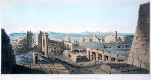 Vista geral das ruínas do grande templo de Carnac, Egito, 1820