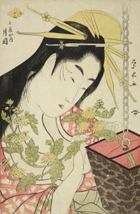 A cortesã Tsukioka da Hyogoya, c.1797