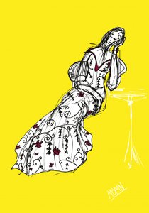 Ilustração de moda em amarelo